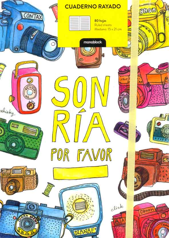 CUADERNO DE AUTOR SONRIA POR FAVOR RAYADO