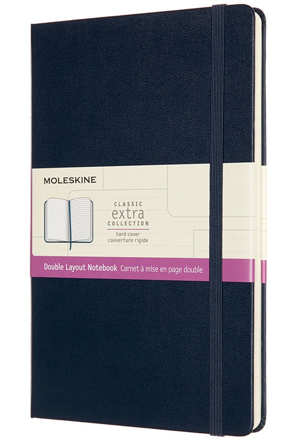 CUADERNO DOBLE DISEÑO / GRANDE / AZUL ZAFIRO / TAPA DURA