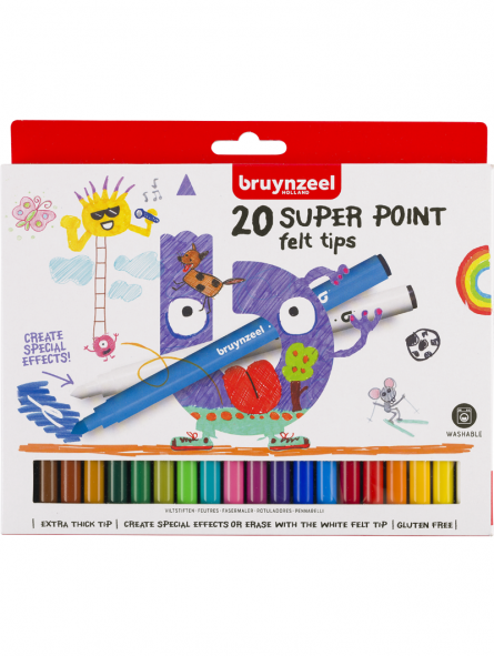 SET 20 MARCADORES FELT TIPS PUNTA GRUESA