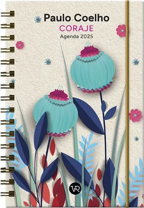 AGENDA PAULO COELHO 2025 – ANILLADA: CORAJE / FLORES FUCSIA